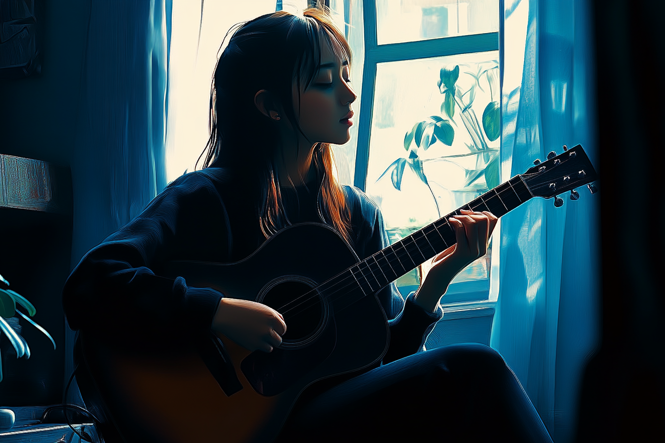 playing guitar